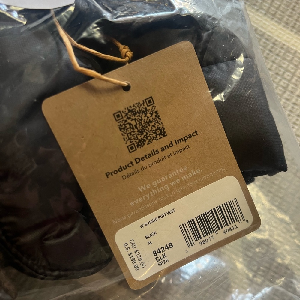 $199 PATAGONIA WOMENS NEW NWT NANO PUFF Black Puff Vest
